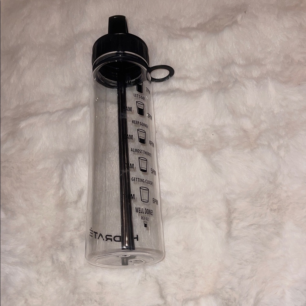 Clear motivational water bottle